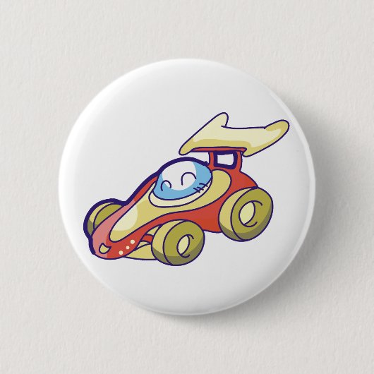 Roter Rennwagen Button (Vorderseite)