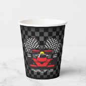 roter Rennwagen Gestaltungspapier-Cup Pappbecher (Vorderseite)
