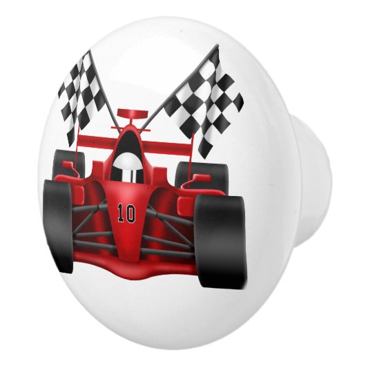 Roter Rennwagen Keramikknauf (Rechts)