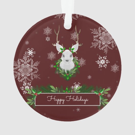 Roter Rentier Ornament (Rückseite)