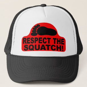 Roter RESPEKT das SQUATCH! Logo - neuer Schlag Truckerkappe