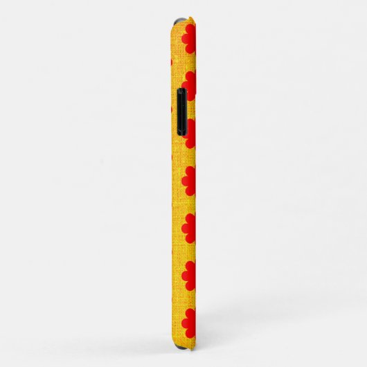 Roter Retro-Blume Gelbe Gold Art Handy-Fall Case-Mate iPhone Hülle (Hinten/Rechts)