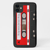 Roter Retro Kassetten-Band-personalisierter Kasten Case-Mate iPhone Hülle (Rückseite)