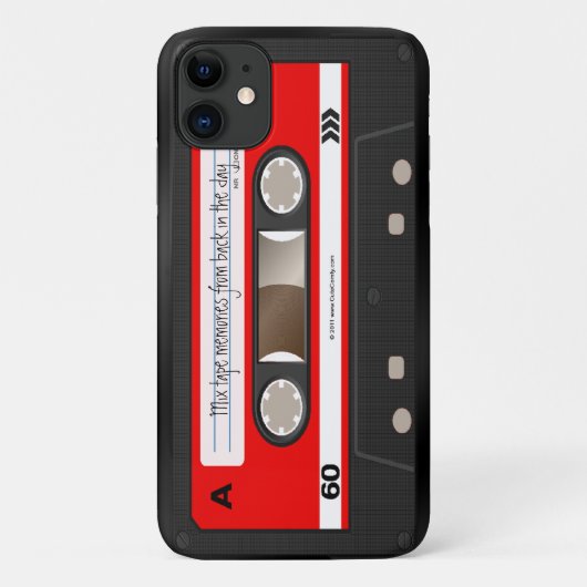 Roter Retro Kassetten-Band-personalisierter Kasten Case-Mate iPhone Hülle (Rückseite)