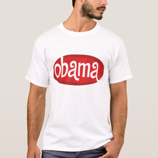 Roter Retro Obama-T - Shirt (Vorderseite)