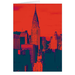 Roter Retro-Stil Pop Art New York City