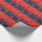 Roter Retro-Stil Pop Art New York City Geschenkpapier (Ecke)