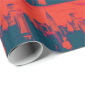 Roter Retro-Stil Pop Art New York City Geschenkpapier (Rolleneckpunkt)