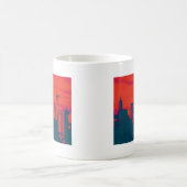 Roter Retro-Stil Pop Art New York City Kaffeetasse (Mittel)