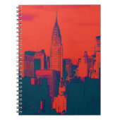 Roter Retro-Stil Pop Art New York City Notizblock (Vorderseite)