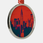 Roter Retro-Stil Pop Art New York City Ornament Aus Metall (Rechts)