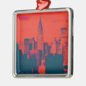 Roter Retro-Stil Pop Art New York City Ornament Aus Metall (Links)