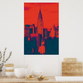 Roter Retro-Stil Pop Art New York City Poster (Küche)