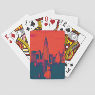 Roter Retro-Stil Pop Art New York City Spielkarten