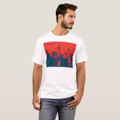 Roter Retro-Stil Pop Art New York City T-Shirt (Vorne ganz)
