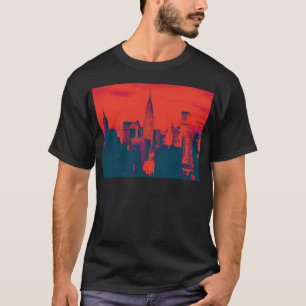 Roter Retro-Stil Pop Art New York City T-Shirt