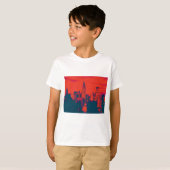 Roter Retro-Stil Pop Art New York City T-Shirt (Vorne ganz)