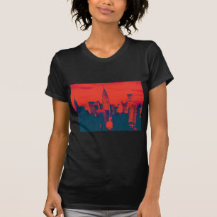 Roter Retro-Stil Pop Art New York City T-Shirt