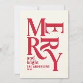 Roter Retro Vintag fröhliche Chritsmas Ankündigung (Vorderseite)