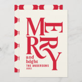 Roter Retro Vintag fröhliche Chritsmas Ankündigung (Vorne/Hinten)