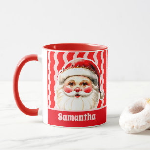 Roter Retro-Weihnachtsmann Roter Ric Rac Weihnacht Tasse