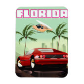 Roter Retrosportwagen Magnet (Vertikal)