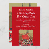 Roter Riding Hood Picking Blume Einladung (Vorne/Hinten)