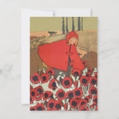 Roter Riding Hood Picking Blume Einladung (Rückseite)