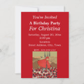 Roter Riding Hood Picking Blume Einladung (Vorderseite)