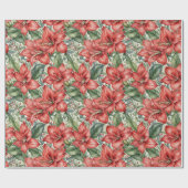 Roter Riesen-Amaryllis-Feiertag Geschenkpapier (Flach)