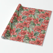 Roter Riesen-Amaryllis-Feiertag Geschenkpapier (Ungerollt)