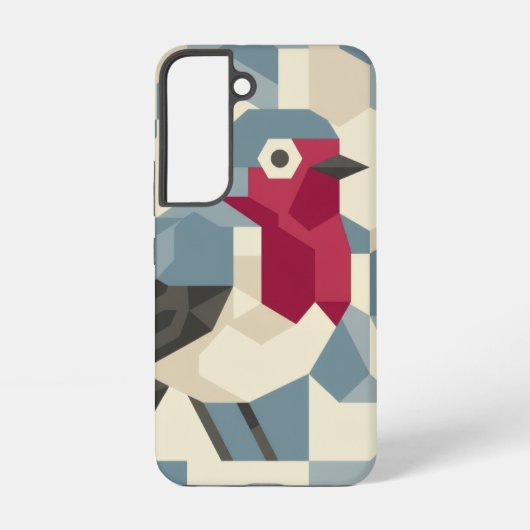 Roter Robin im Vector-Block-Handyhülle - Samsung Galaxy Hülle (Rückseite)