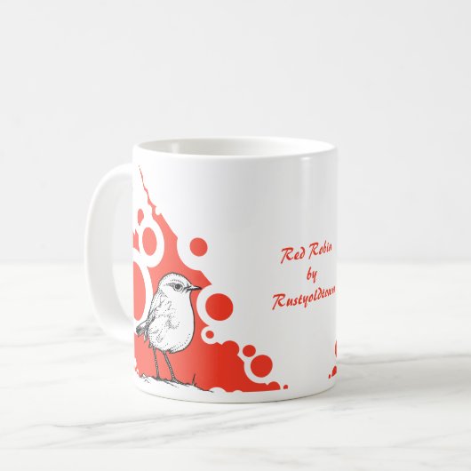 Roter Robin Kaffeetasse (Vorderseite Links)