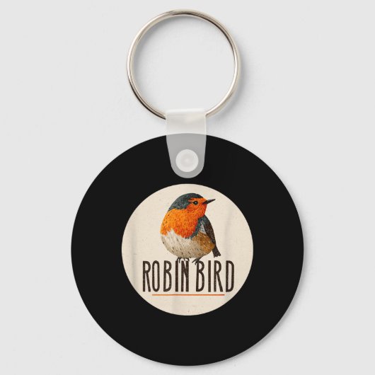 Roter Robin-Vogelblick Schlüsselanhänger (Vorderseite)