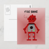 Roter Roboter - Du leuchtest Postkarte (Vorne/Hinten)