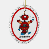 Roter Roboter-personalisierte Keramik Ornament (Rechts)