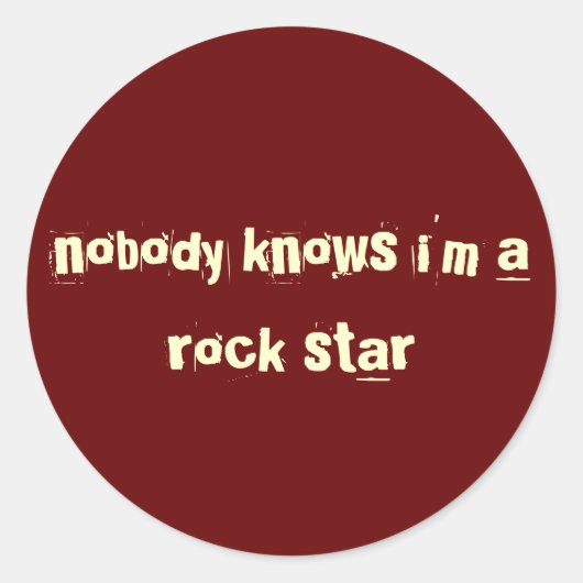 Roter Rockstar Runder Aufkleber (Vorderseite)