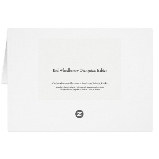 Roter Rollbarrow Orangutan Babys (Rückseite Horizontal)