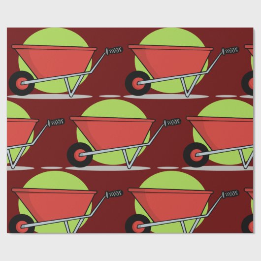 Roter Rollkarren Geschenkpapier (Flach)