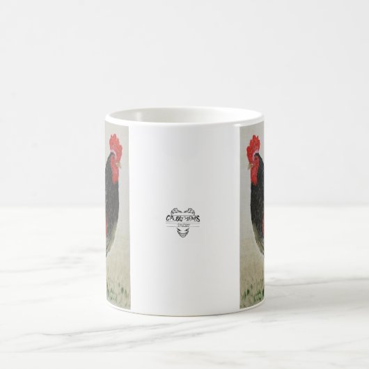 Roter Rooster Acrylmalerei Tasse (Mittel)