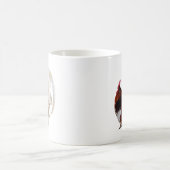 Roter Rooster mit Federn aus weißem Schwanz Kaffeetasse (Mittel)