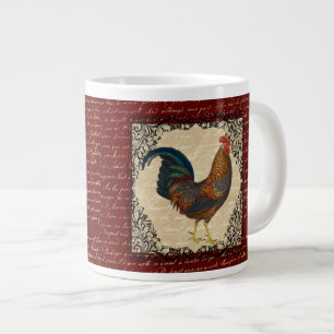 Roter Rooster Vintag Jumbo-Tasse