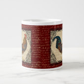Roter Rooster Vintag Jumbo-Tasse (Vorderseite)