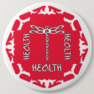 Roter Root-Chakra "Gesundheit" Libelle weißer Hint Button