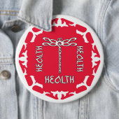 Roter Root-Chakra "Gesundheit" Libelle weißer Hint Button (Beispiel)