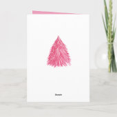 Roter Rosa Aquarell Weihnachtsbaum Künstlerisch Feiertagskarte (Rückseite)