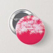 Roter rosa Glitzer funkelt zurück zur Schullehreri Button (Vorne & Hinten)