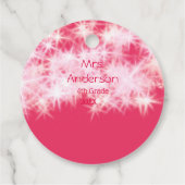 Roter rosa Glitzer funkelt zurück zur Schullehreri Geschenkanhänger (Rückseite)