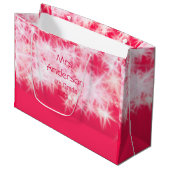 Roter rosa Glitzer funkelt zurück zur Schullehreri Große Geschenktüte (Vorderseite Schrägansicht)