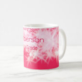 Roter rosa Glitzer funkelt zurück zur Schullehreri Kaffeetasse (VorderseiteRechts)